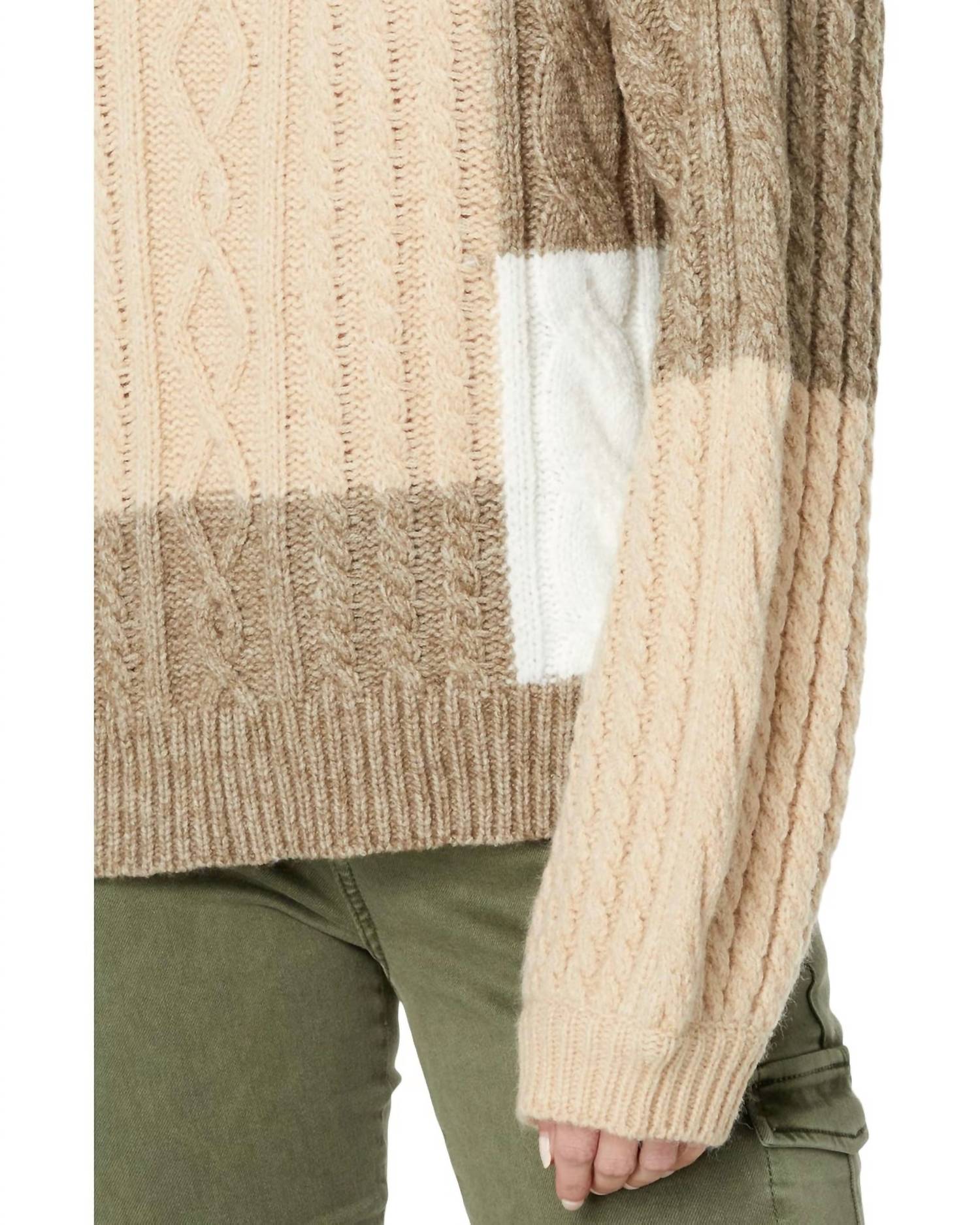 En Saison - Baylor Cable Knit Balloon Sleeve Sweater