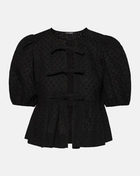 STEVE MADDEN Paula Eyelet Top in black - women's blouse - alternate view