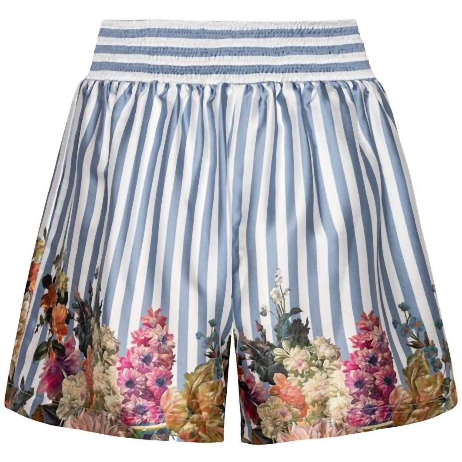 Karmamia Suri Shorts in floral stripe - women's shorts - detail view