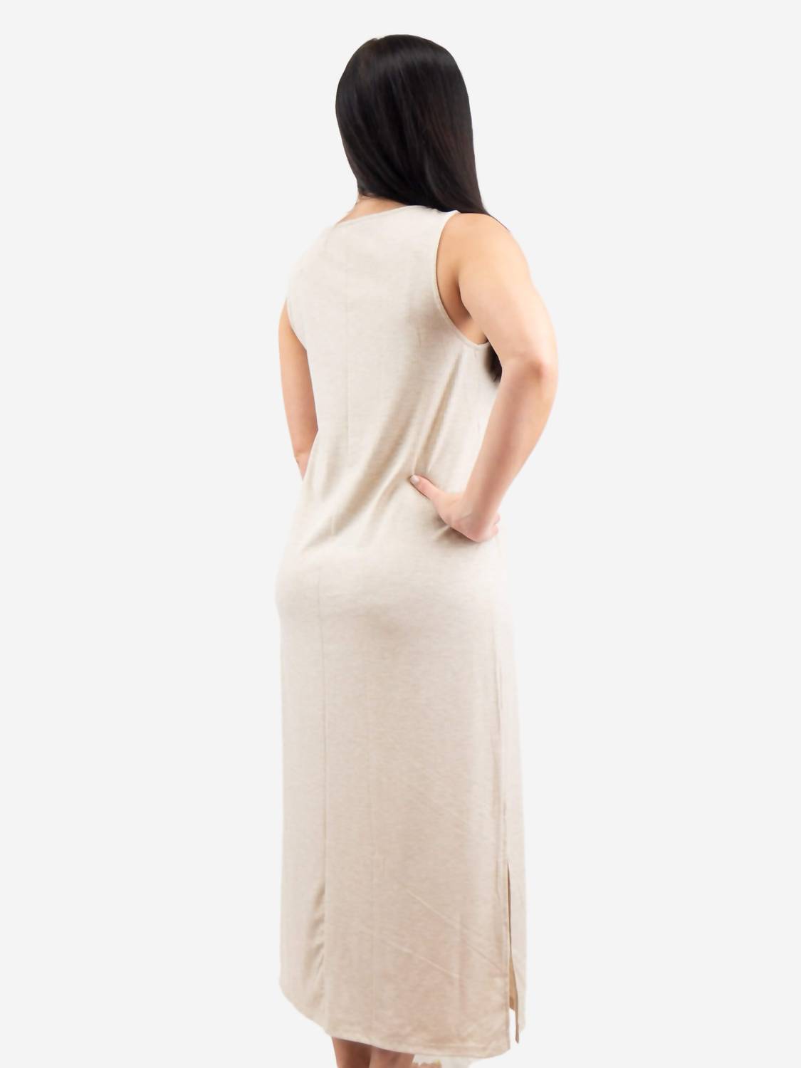 mittoshop Rib Knit Midi Dress in oatmeal - women's dress - view 4