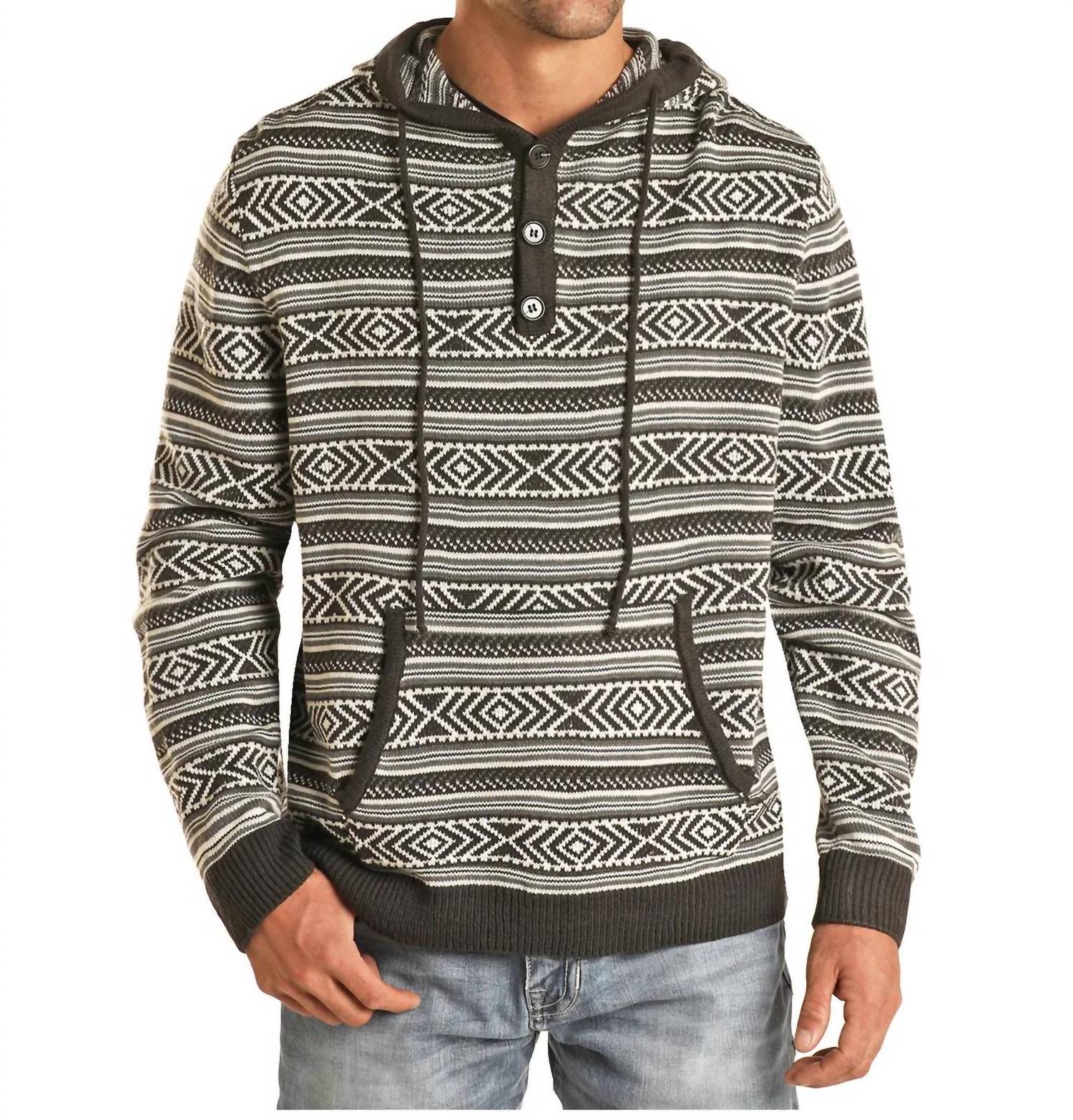 Rock & Roll Denim - Henley Sweater Hoodie