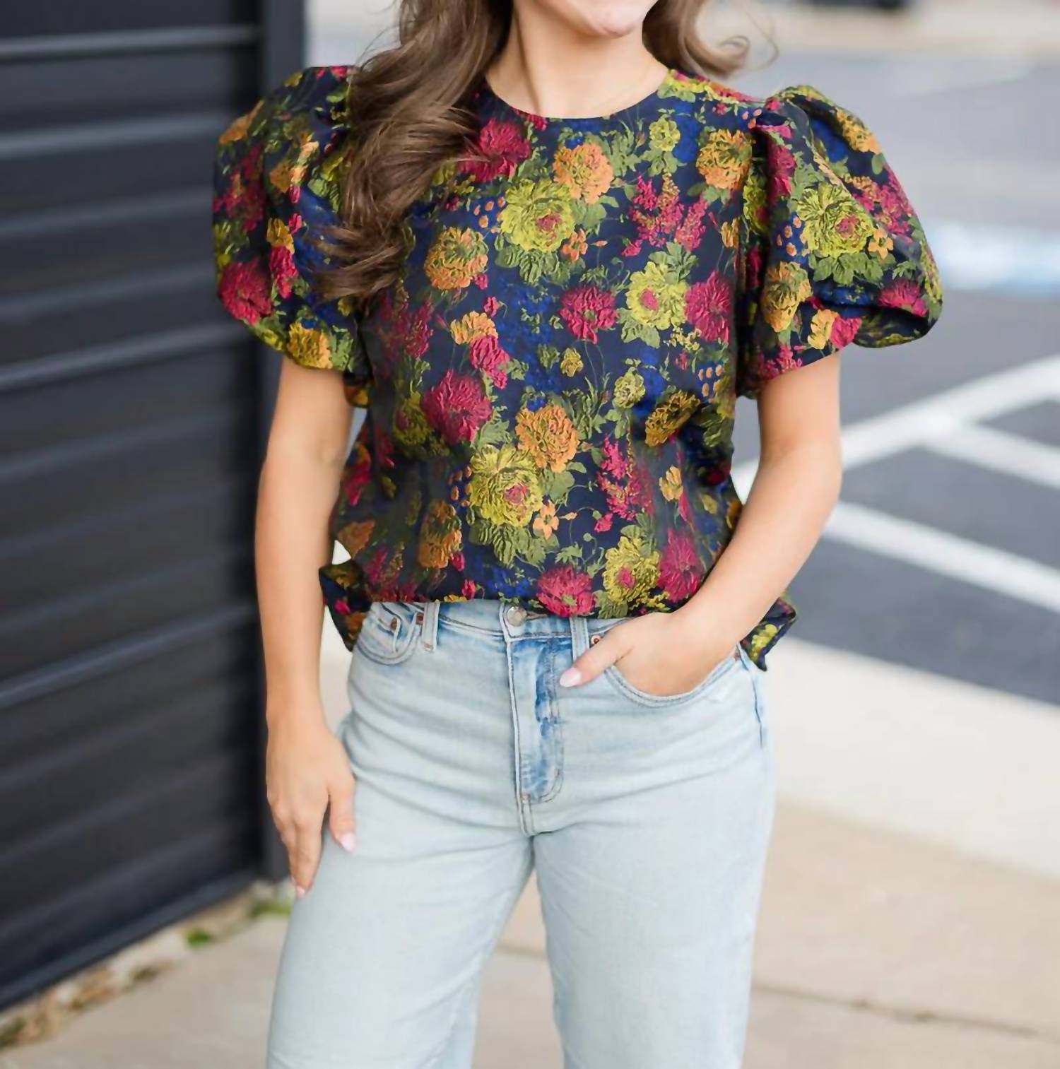 Thml - Puff Sleeve Textured Detail Top
