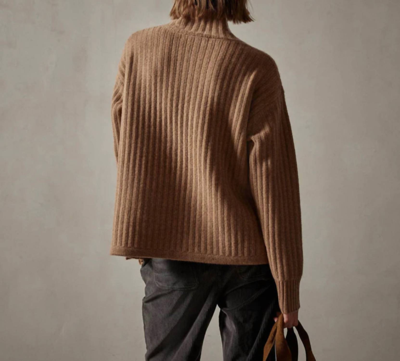 James Perse - Cashmere Rib Funnel Neck Top
