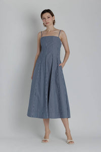 Aureum - Striped Panel Midi Dress