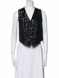 Saint Laurent - Women's Beaded Sequin Cropped Vest
