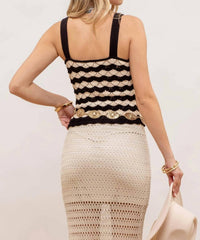Blu Pepper - Scallop Pattern Knit Top