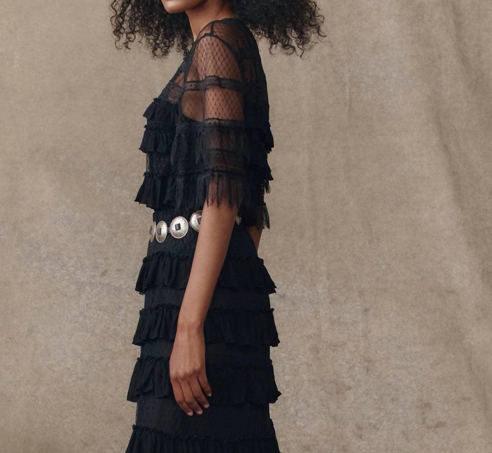 The Great. - The Winter Mesh Flounce Top