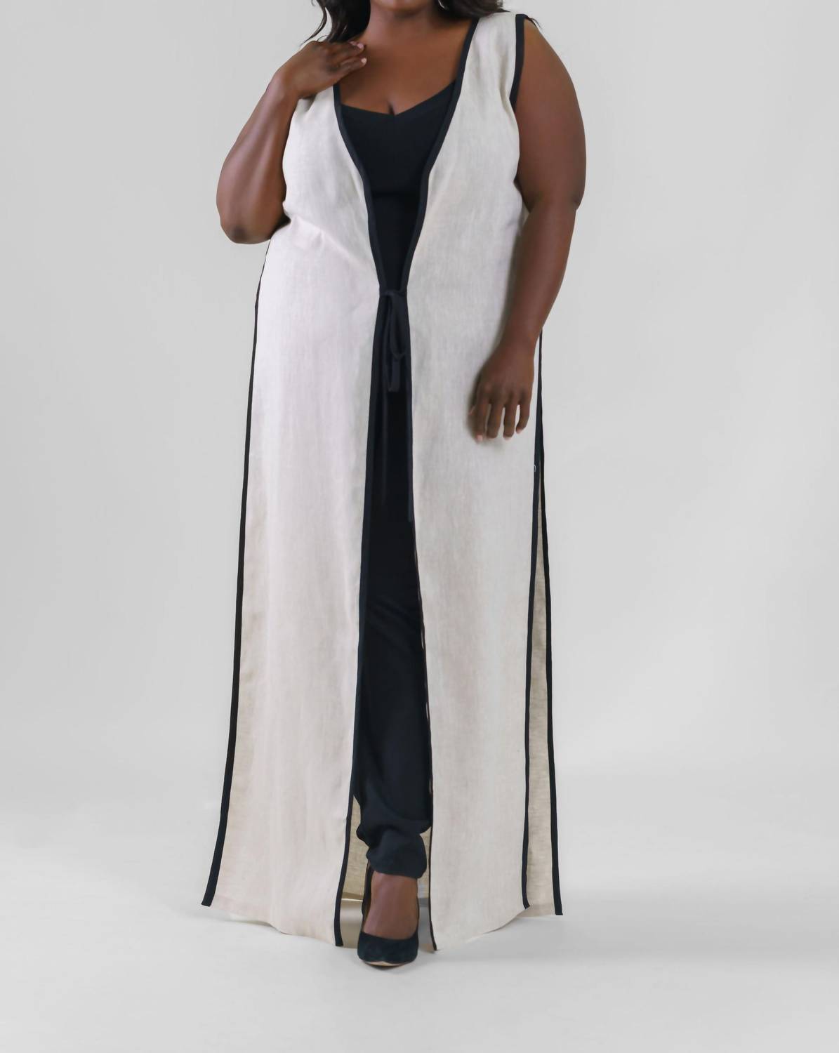 Adriana Contreras - Marena Sleeveless Open Front Kimono - Plus