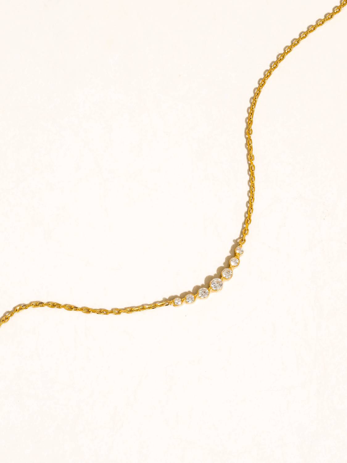 Flanerie By Maiq - Women's Crystal Station Chain Necklace