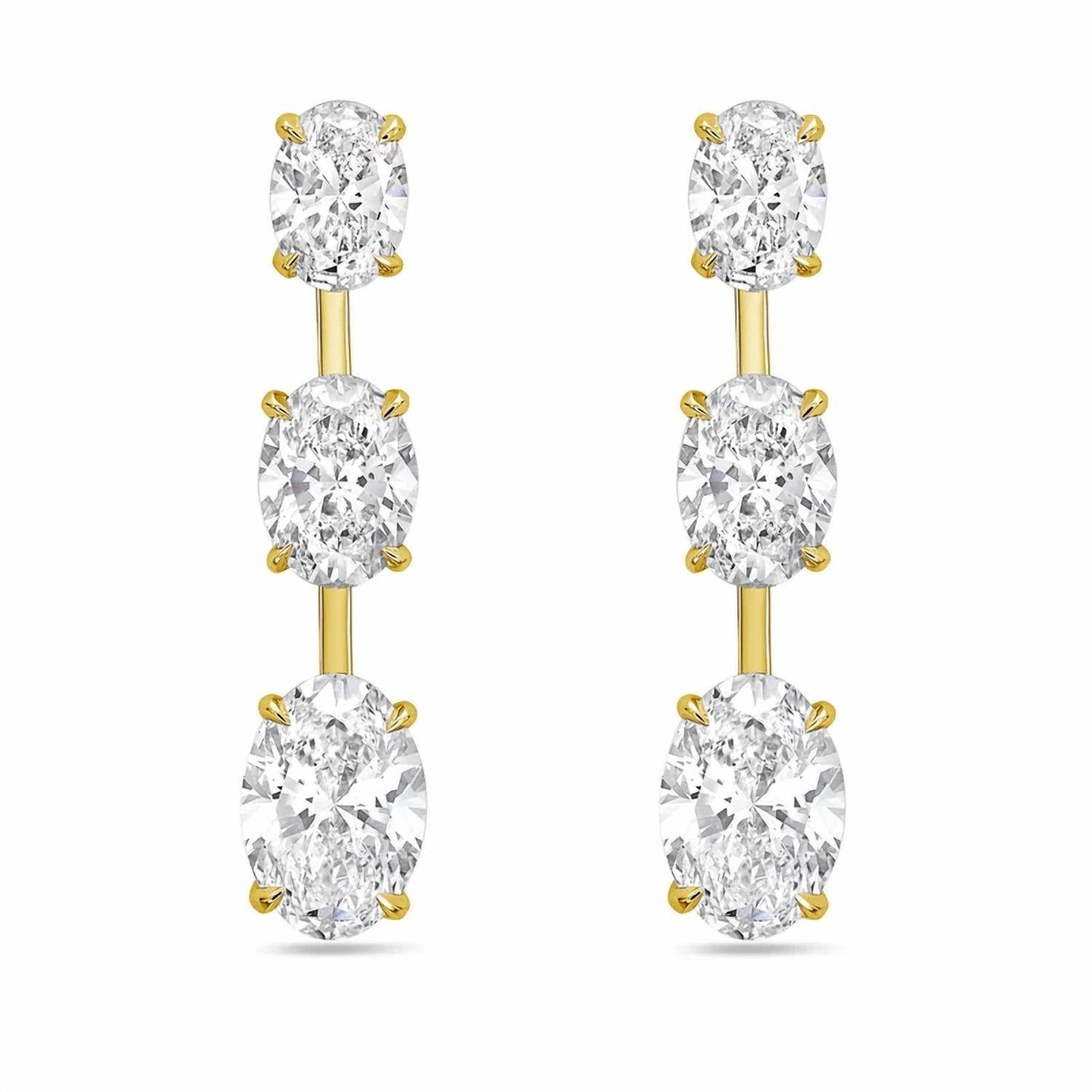 Diana M Jewels - Women's Oval Lab-Grown Diamond Stud Earrings (20.00 Ct TCW) - Signature