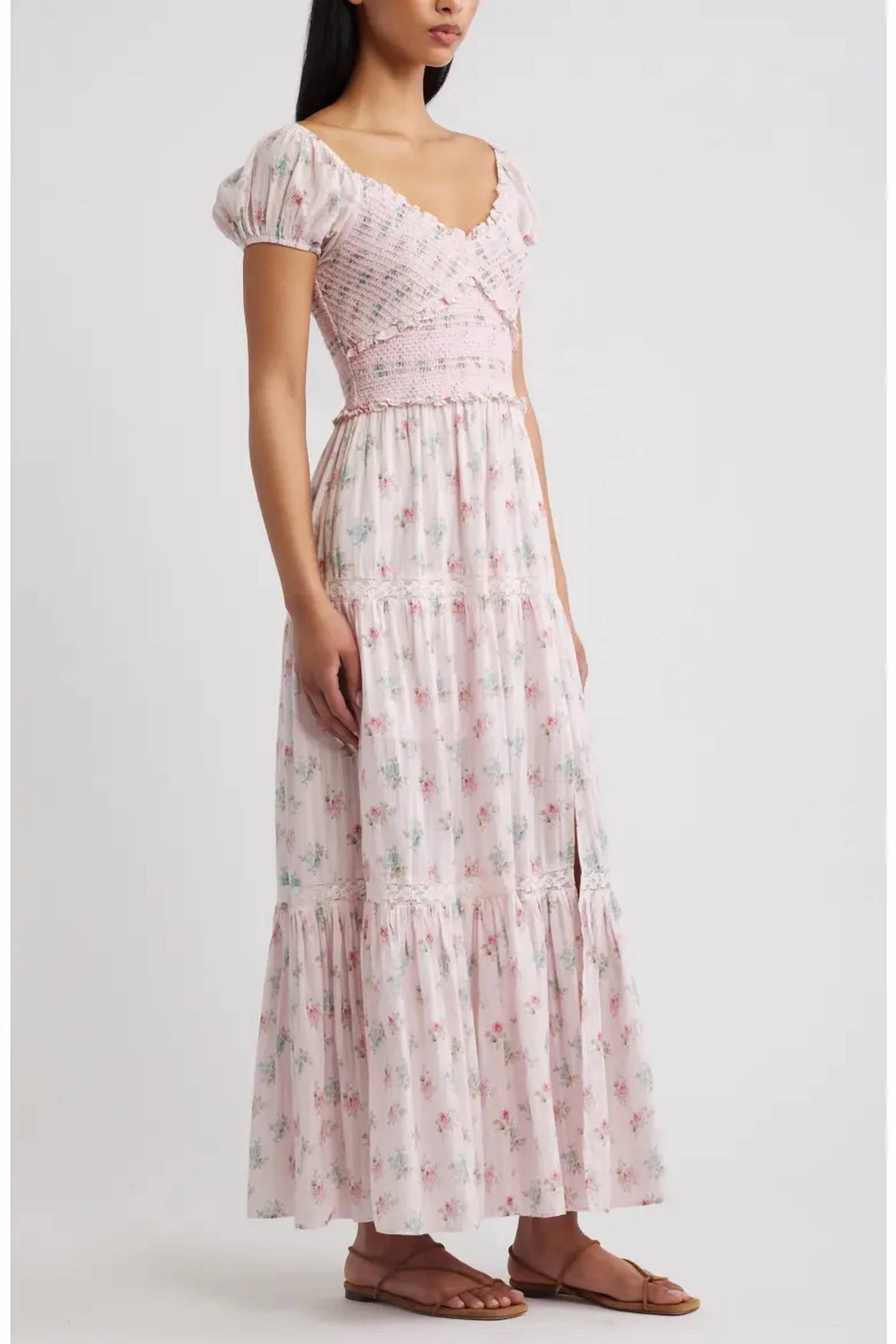 Loveshackfancy - Amandla Floral Smock Bodice Cotton Maxi Dress