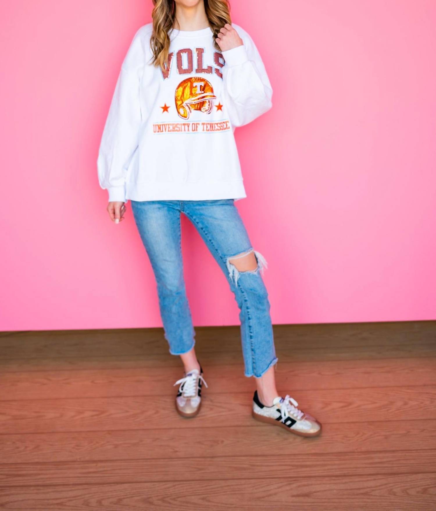 Queen Of Sparkles - Licensed Ut Vols Baseball Helmet Sweatshirt