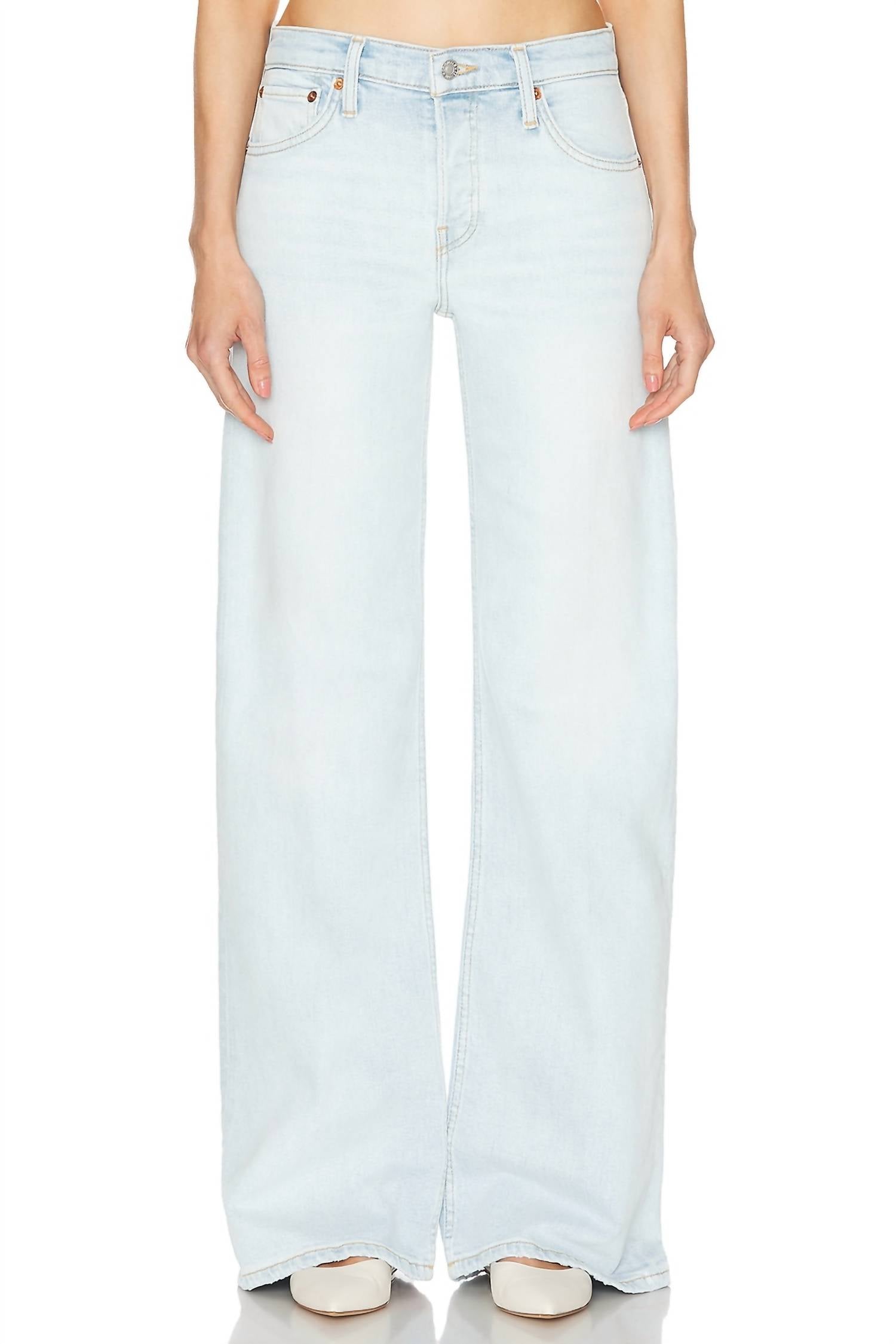 Re/Done - Mid Rise Wide Leg Jean