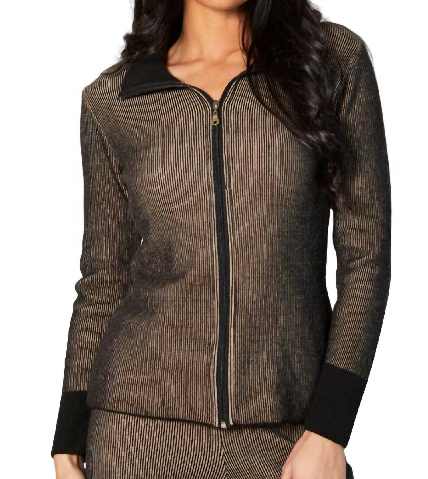 Two Tone Ribbed Cardigan