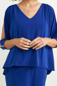 Joseph Ribkoff Cold Shoulder Dress in royal sapphire - women's dress - view 6