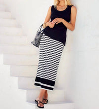 Fifteen Twenty Zoe Crochet Midi Skirt in black creme - women's skirt - detail view