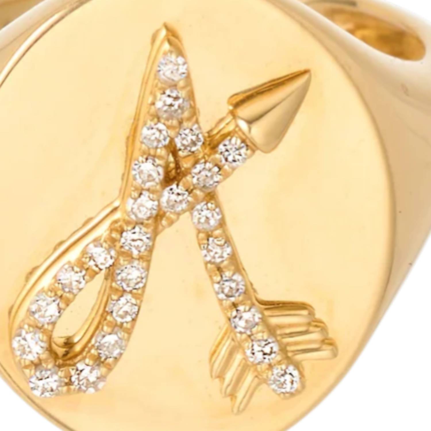 Adina Reyter - Women's Diamond Arrow Initial Signet Ring - A
