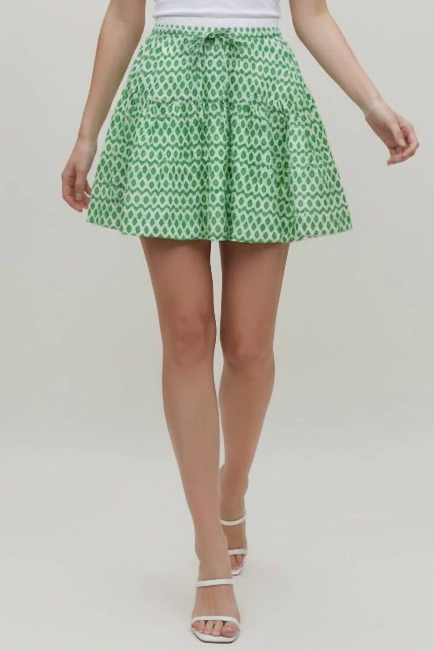 Pinch - Geometric Print Tiered Mini Skirt