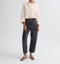 TWP Jett Leather Pant in midnight - women's pants - detail view