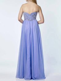 ALYCE PARIS Classic Sweetheart Chiffon Gown in periwinkle - women's dress - detail view