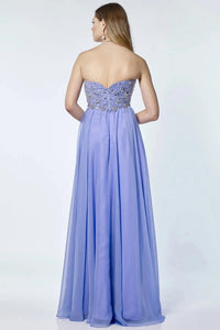 ALYCE PARIS Classic Sweetheart Chiffon Gown in periwinkle - women's dress - alternate view