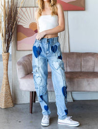 Oli & Hali - Heart Patch Denim Jeans