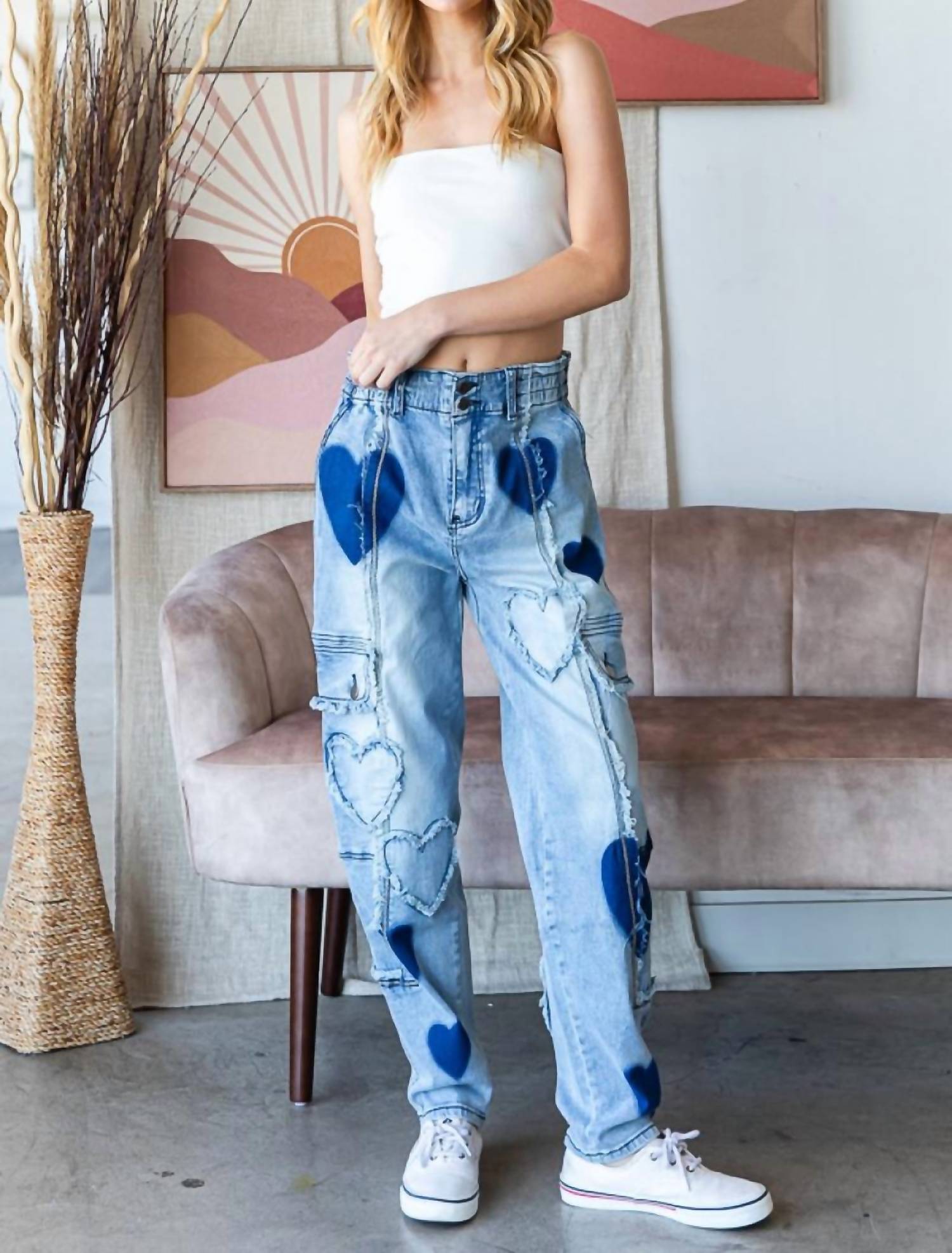 Oli & Hali - Heart Patch Denim Jeans