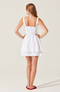 ASTR Melaine Lace Trim Mini Dress in white 1 - women's dress - alternate view