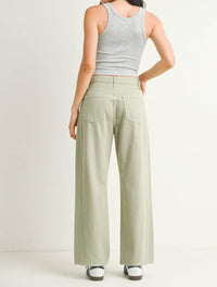JUST BLACK DENIM Twist Barrel Jean in eucalyptus - women's jeans - detail view