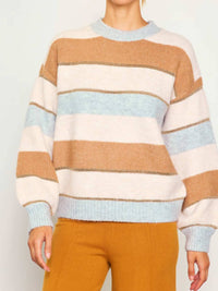 Skies Are Blue - Striped Crewneck Sweater