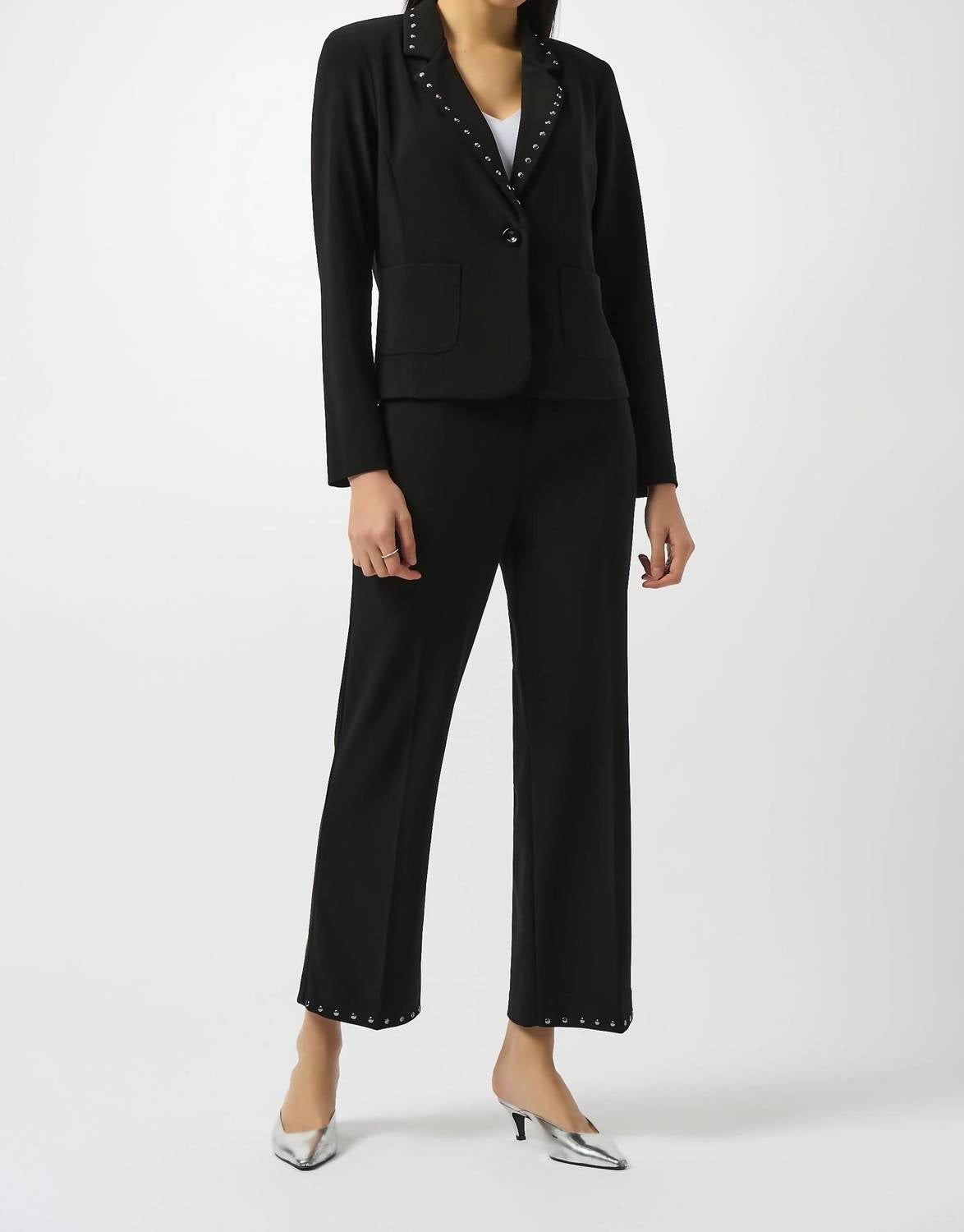 Joseph Ribkoff - Studded Wide Leg Ankle Pants