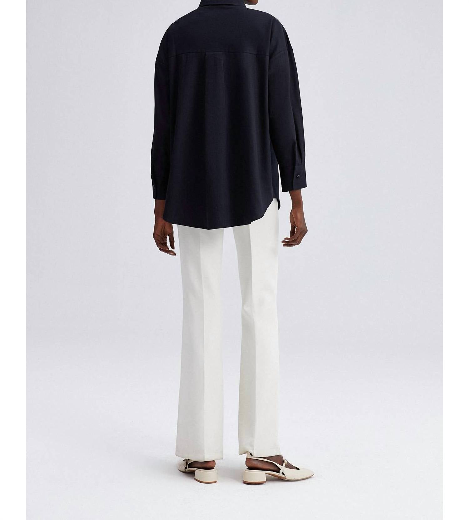 Touche Prive - Embroidered Front Oversized Shirt