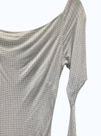 Sheri Bodell Women's Mini Sequined Off Shoulder Dress in white - women's dress - detail view
