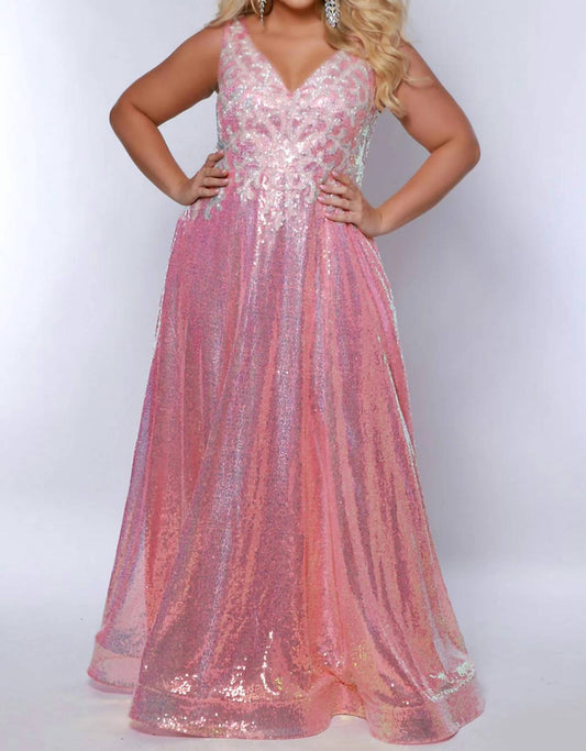 Sydney'S Closet - Iridescent Sequins Prom Dress