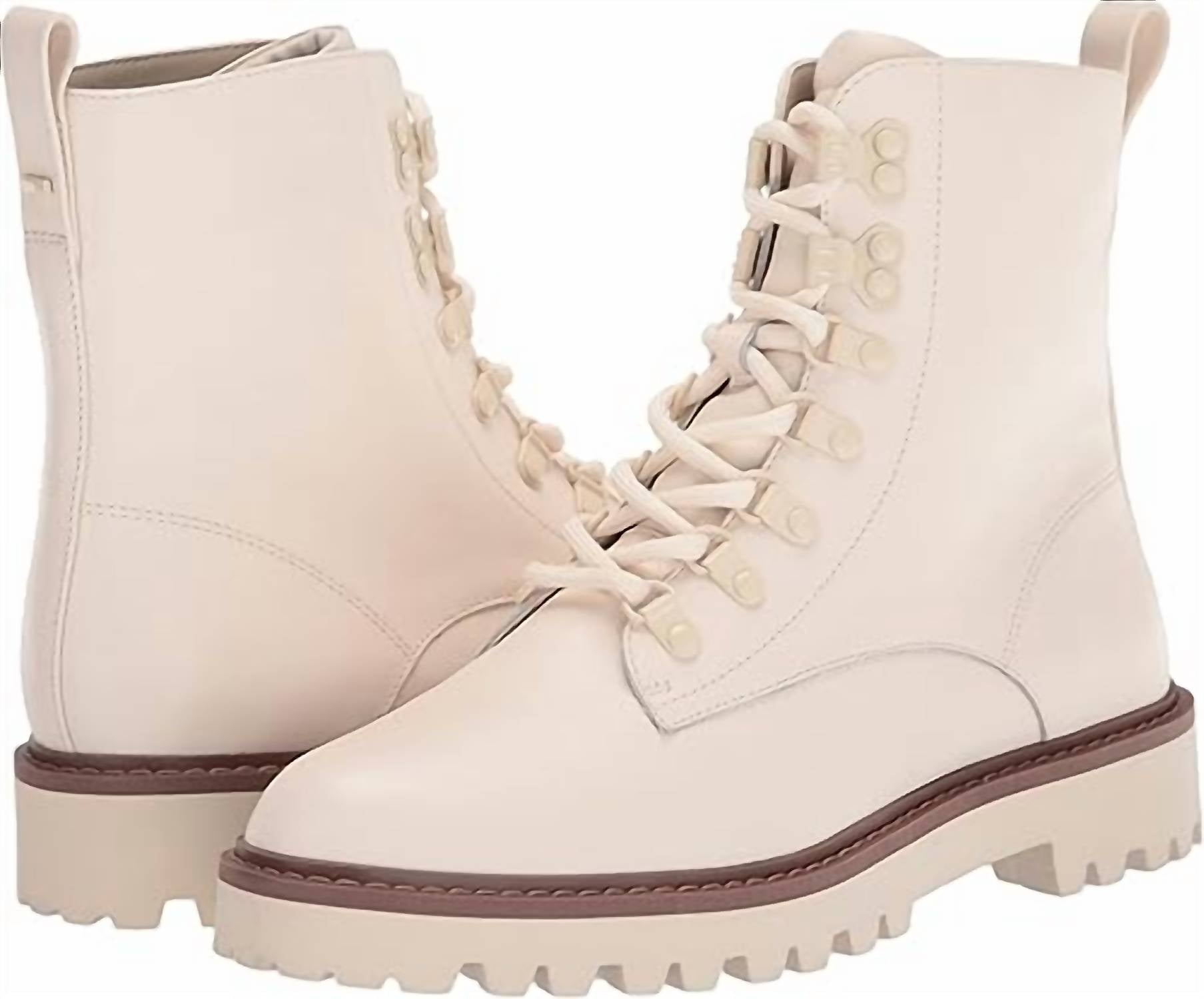 Sanctuary Women's Mode Lace-up Combat Boots in cream - women's shoe - view 5