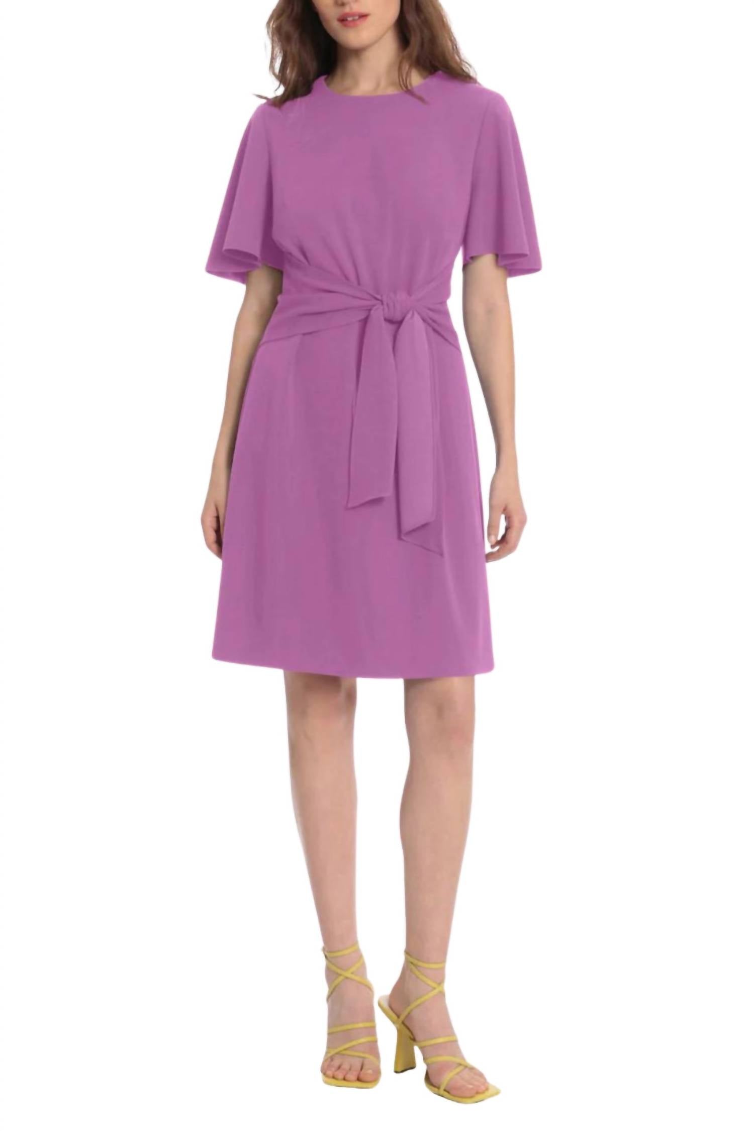 Donna Morgan - Juniper Tie Front Flutter Sleeves Dress