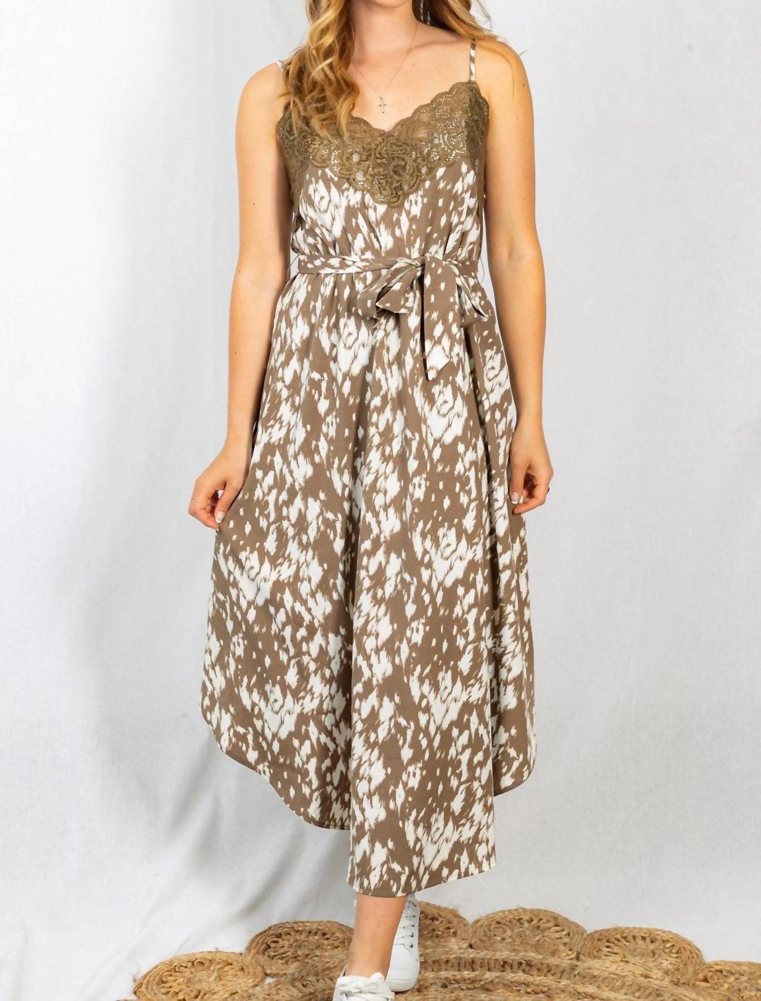 White Birch - Sleeveless Tie Dye Woven Dress