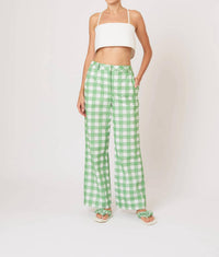 Rosie Assoulin - Easy Does It Picnic Embroidered Gingham Pant