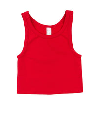 Nikibiki Junior Women's Sawyer Chevron Highneck Crop Top in red - women's shirt