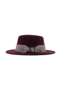 Nf - Women's Woolen Belted Fedora Hat