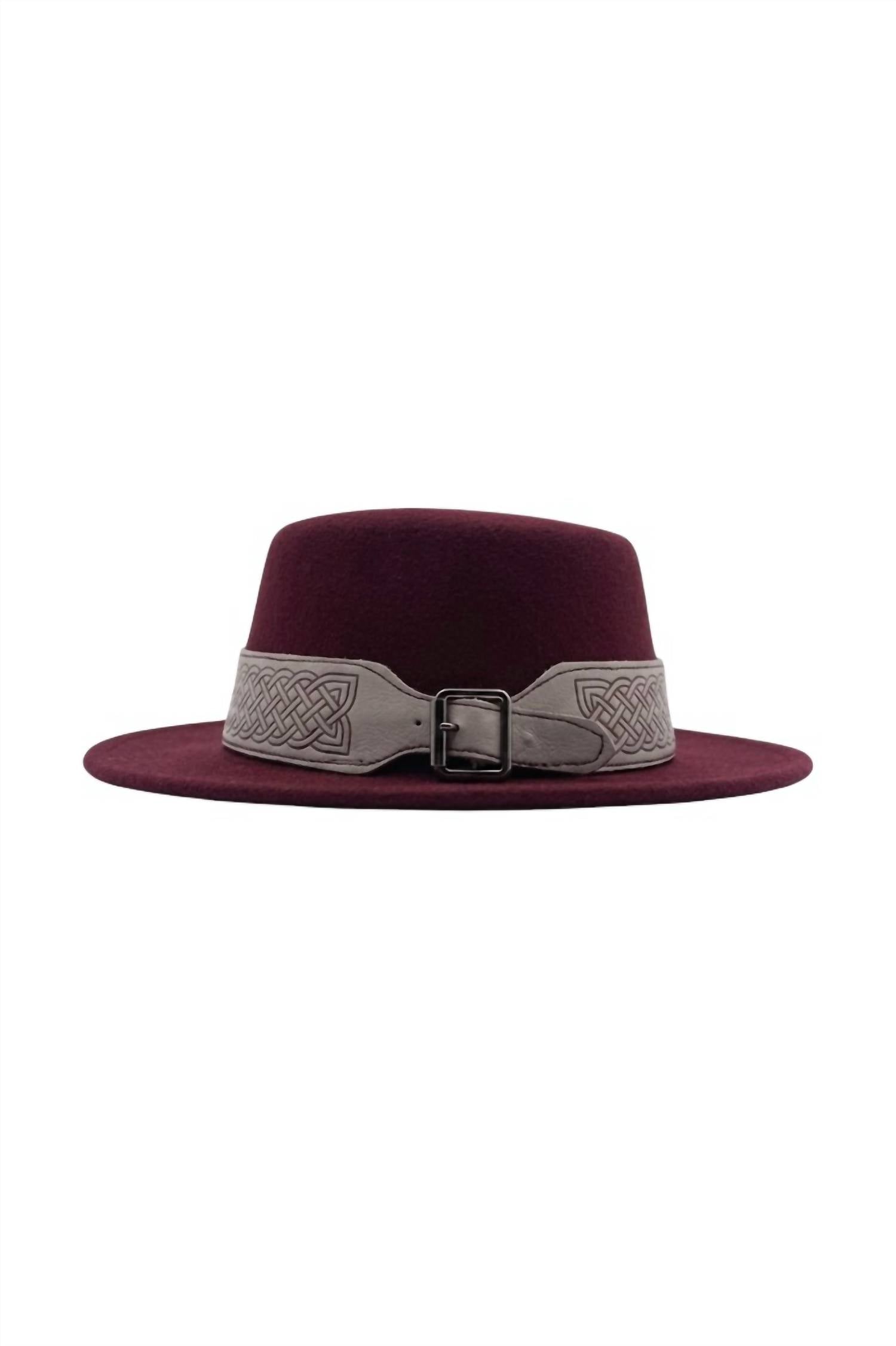 Nf - Women's Woolen Belted Fedora Hat