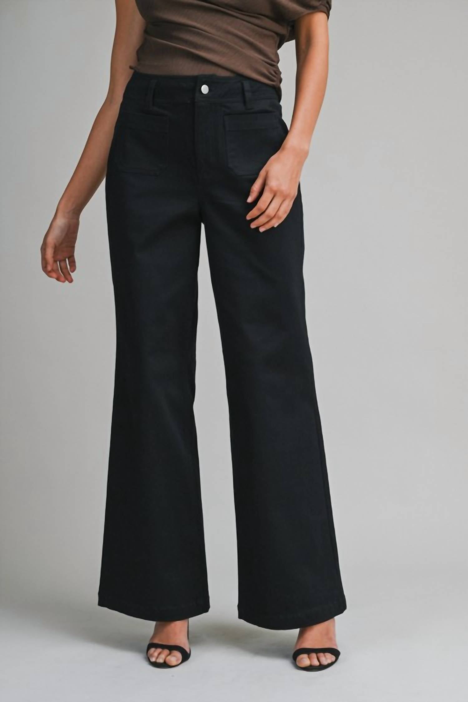Mable - Front Patch Wide Leg Pants