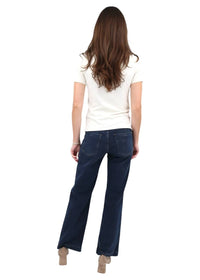 Brax Maine Wide Leg Pants in used dark blue - women's pants - alternate view