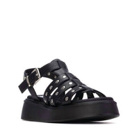 Xti Women's Flat Studded Strap Sandals in black - women's sandal