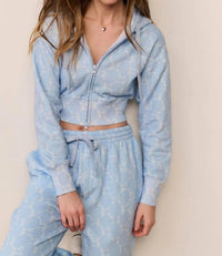 Loveshackfancy - Arienne Cropped Zip Hoodie