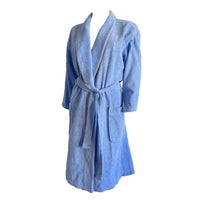 SAINT LAURENT Women's Logo Bathrobe in light blue - women's intimate
