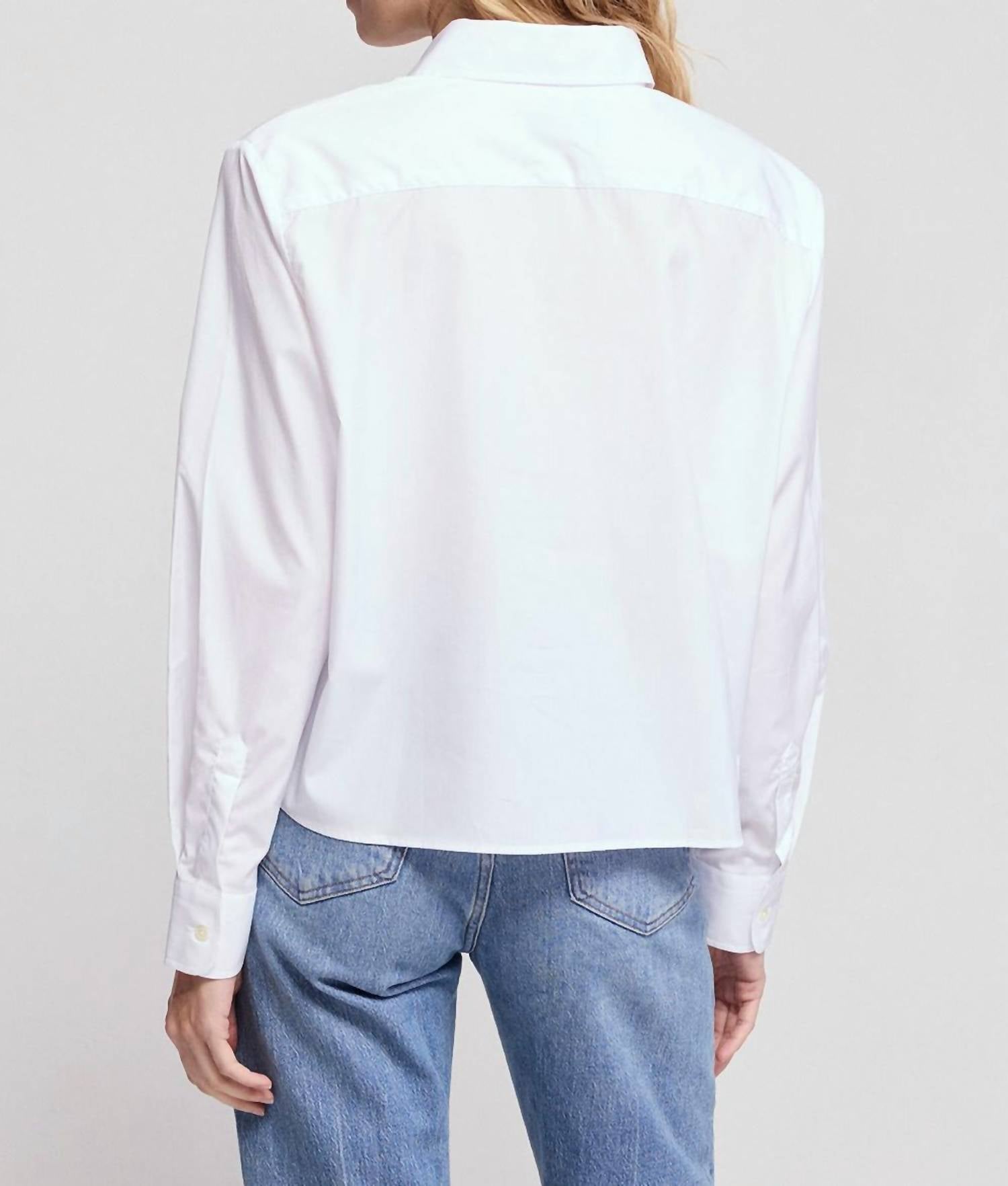 The Shirt - Long Sleeve Boxy Crop Blouse