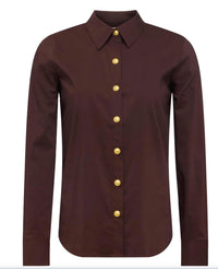 L'Agence Ellery Long Sleeve Blouse in coffee bean - women's blouse - alternate view