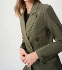 Joseph Ribkoff - Featherweave Denim Double-breasted Blazer