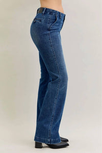 Judy Blue - Mid Rise Trouser Bootcut Tummy Control & Welt Pockets Jeans